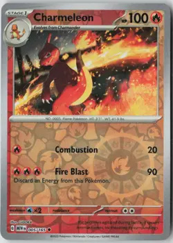 Charmeleon 005/165 Uncommon 151 Pokemon Reverse Holo Lightly Played - Image 1