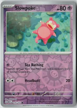 Slowpoke 079/165 Common 151 Pokemon Reverse Holo Lightly Played - Image 1