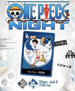 PRESALE ONE PIECE X DODGERS PROMO MONKEY D LUFFY DON CARD CARD ONLY SHIPS 7/3/26 - Image 1