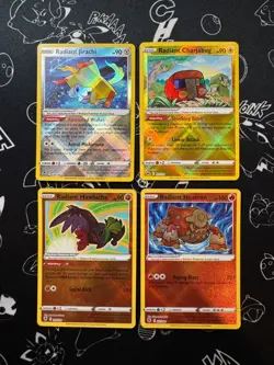 Pokemon TCG Radiant Bundle - 4 Cards - Jirachi, Charjabug, Hawlucha, Heatran - Image 1