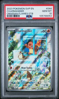 2023 Pokemon SVP EN-SV Black Star Promo Charmander #044 Obsidian Flames PSA 10 - Image 1