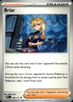BRIAR 100/131 Pokemon Card Prismatic Evolutions Near Mint - Image 1
