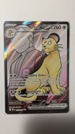 Team Rocket's Persian EX Ultra Rare 219/182 Destined Rivals Pokemon TCG NM - Image 1