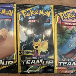 🔥 Pokemon Tcg Sun And Moon Team Up 3 Card Booster Pack Art Set Heavy 7.7g+ - Image 3