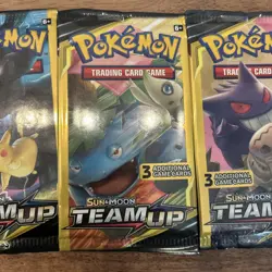 🔥 Pokemon Tcg Sun And Moon Team Up 3 Card Booster Pack Art Set Heavy 7.7g+ - Image 4