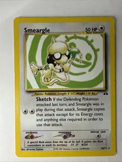 Smeargle 30/75 Neo Discovery - Rare Non Holo Pokemon Card - MP - Image 1