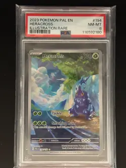 2023 POKEMON PAL EN-PALDEA EVOLVED ILLUSTRATION RARE #194 HERACROSS PSA 8 Graded - Image 2