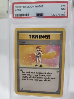 1999 Pokemon Game - Base Set Vintage - #75/102 Lass PSA 7 NM Printer Error Wotc - Image 1