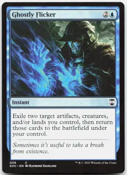 Ghostly Flicker 39 Near Mint Commander: Kaldheim Common Magic: The Gathering - Image 1