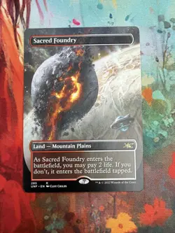 MTG Unfinity Sacred Foundry Borderless Rare Land Regular #285 English - Image 1