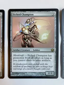 x3 MTG Etched Champion Scars of Mirrodin 154/249 Regular Rare LP - Image 3