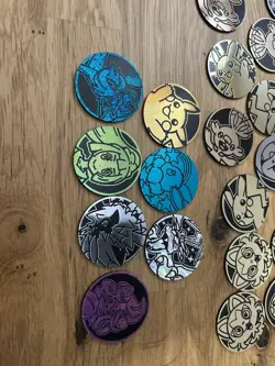 Lot of 25+ Official Pokemon TCG Coins Pink Purple Charizard Eevee Jumbo - Image 2