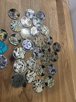 Lot of 25+ Official Pokemon TCG Coins Pink Purple Charizard Eevee Jumbo - Image 4