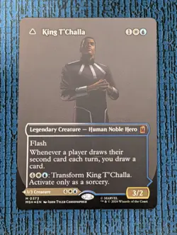 King T'Challa Black Panther, Hope Enduring (0373) Foil Borderless MTG - Image 1