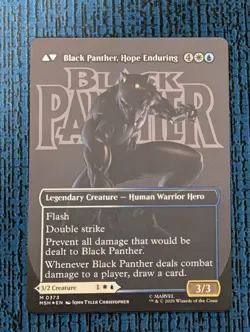 King T'Challa Black Panther, Hope Enduring (0373) Foil Borderless MTG - Image 2