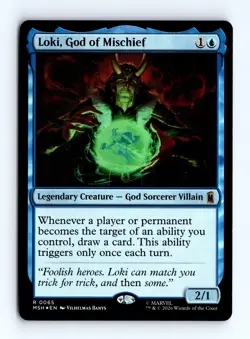 Loki, God of Mischief (Foil) 0065 (R) MTG Marvel Super Heroes (MSH) - Image 1