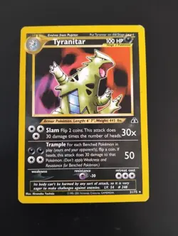 Tyranitar 31/75 Neo Discovery Rara Near Mint Lotto Carte Pokemon Eng - Image 1