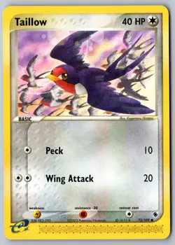Pokemon: Taillow Common Ruby and Sapphire 72/109 LP - Image 1