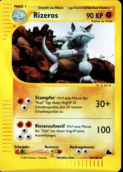 Rizeros / Rhydon - 29/144 Skyridge - Reverse Holo DE NM Pokemon - Image 1