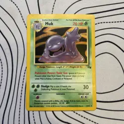 Pokemon WOTC Card - Muk - Fossil Set - Holo Rare - 13/62 - MP-HP - Image 1