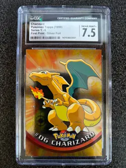 Charizard #6 Topps Series 1 First Print Blue Label CGC 7.5 Pokemon - Image 1