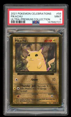 Pikachu - Metal Card - #58 Celebrations - English - PSA 9 Mint - Image 1