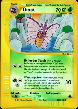 Omot / Venomoth - 111/144 Skyridge - Reverse Holo DE NM Pokemon - Image 1