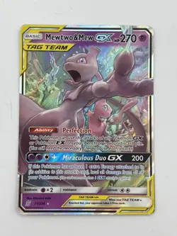 Pokemon TCG Mewtwo & Mew GX Full Art Holo Card 71/236 Unified Minds - Image 1