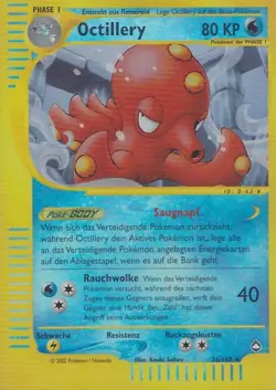 Octillery - 26/147 Aquapolis - Rare DE NM Pokemon - Image 1