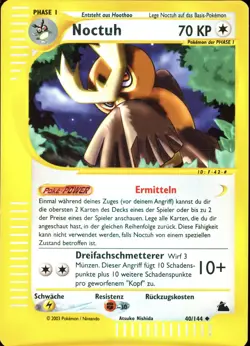 Noctuh / Noctowl - 40/144 Skyridge - Reverse Holo DE NM Pokemon - Image 1