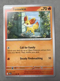 Pokemon TCG * 011/086 Fennekin Common * Mega Evolution Chaos Rising NM - Image 1