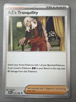 Pokemon TCG * 076/086 AZ's Tranquility Uncommon * Mega Evolution Chaos Rising NM - Image 1