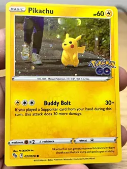 Pokemon GO Pikachu 027/078 Common (Cosmos Holo) NM/M - Image 1