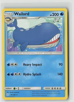 Wailord 46/236 Rare Cosmic Eclipse Pokemon Near Mint - Image 1