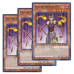 Yugioh - Allure Queen LV5 x 3 - Rare 1st Edition NM - Plus Free Holo Card - Image 1