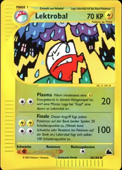 Lektrobal / Electrode - 36/144 Skyridge - Reverse Holo DE NM Pokemon - Image 1