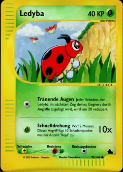 Ledyba - 72/144 Skyridge - Reverse Holo DE NM Pokemon - Image 1