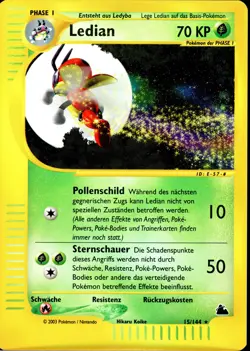 Ledian - 15/144 Skyridge - Reverse Holo DE NM Pokemon - Image 1