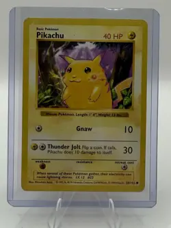 Pokemon Pikachu Red Cheeks Shadowless Base Set 58/102 WOTC 1999 Vintage LP/MP - Image 1