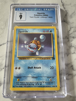 CGC Graded MINT 9 2000 Team Rocket Squirtle Pokemon TEAM ROCKET - UNLIMITED #068 - Image 1