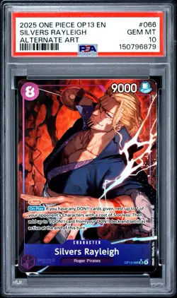 2025 OP13-066 One Piece CCG Carrying on His Will Silvers Rayleigh Alt Art PSA 10 - Image 1