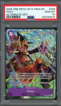 PSA 10 Foxy (Alt Art) OP14 EB04-036 EN One Piece B16 - Image 1