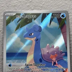 Pokemon TCG Card Misty's Lapras 194/182 Destined Rivals Full Art Secret Rare - Image 2