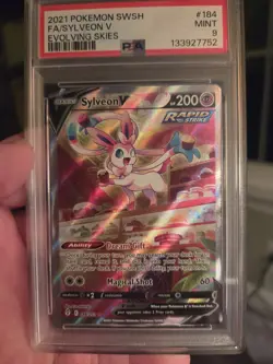 2021 Pokemon SWSH Evolving Skies Sylveon V #184/203 PSA 9 - Image 1