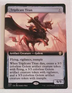 MTG Triplicate Titan Extended Art Commander 2021 #406 Near Mint - Image 1