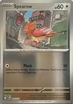 Spearow Reverse Holo Common ME01: Mega Evolution 102/132 NM - Image 1