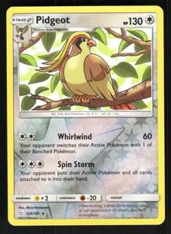 Pidgeot 124/181 SM - Team Up Rare Reverse Holo NM - Image 1