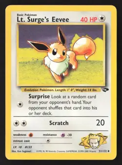 Lt. Surge's Eevee Uncommon Gym Challenge 051/132 LP - Image 1
