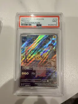 Pokemon Pikachu TCG Holo Full Art Illustration Rare Card 173/165 PSA 9 - Image 1