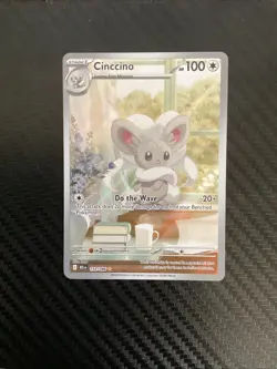 Pokemon TCG Cinccino 153/086 Full Art Holo Black Bolt Rare Illustration Card NM - Image 1